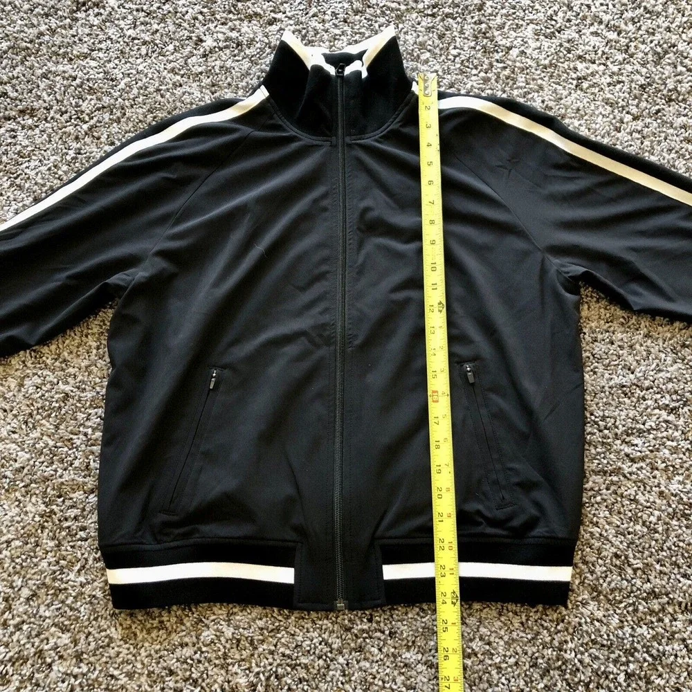 Athleta Circa Track Jacket Medium Stripe Full Zip Pockets Recycled Materials - Picture 6 of 12